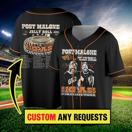 Vintage Post Malone Tour Jersey, Big Ass Stadium Tour, Posty 2025 Tour, Jelly Roll Jersey, Posty Tour Merch,Country music