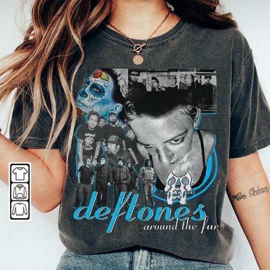 Deftone Around The Fur Cat 90s Music Shirt, Bootleg Boy Band Vintage Y2K Sweatshirt, Deftone Track List Unisex Gift Hoodie
