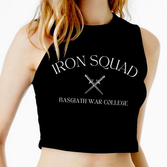 Iron Squad Basgiath War College Crop Tank Top Fourth Wing Iron Flame Onyx Storm Dragon Riders Quadrant