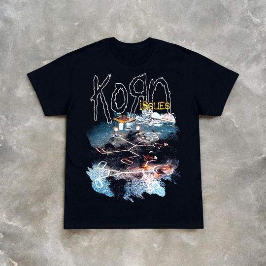 Retro Korn Issues T-Shirt - Vintage Y2K Nu-Metal Tee - 100% Cotton Heavyweight Band Shirt - Grunge Streetwear Aesthetic