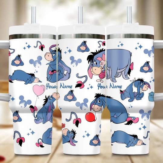 Custom Eeyore 40oz Tumbler, Winnie the Pooh 40oz Tumbler, Eeyore Insulated Tumbler, Pooh Cup, Magic Kingdom Tumbler