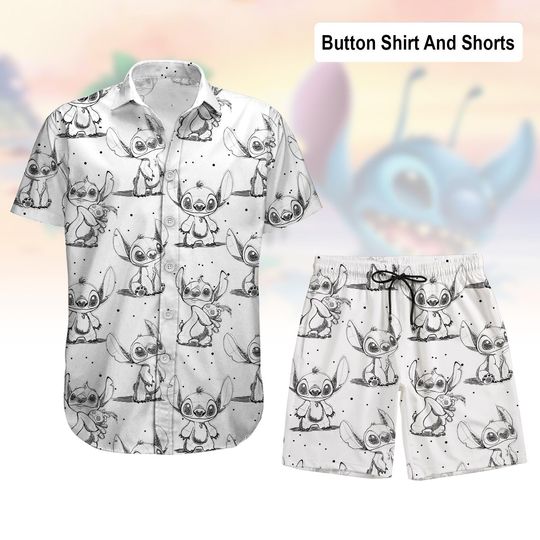 Stitch Button Shirt, Lilo And Stitch Beach Shorts, Disney Movie Shirt, Aloha Summer Shirt, Beach Short Sleeve Shirt, Disney Trip Shirt
