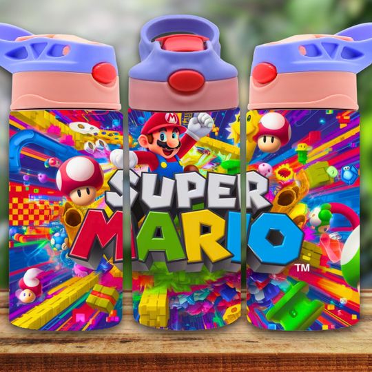 Super Mario 12oz Tumbler, Kids 12oz Cup Tumbler, Back To School Gift