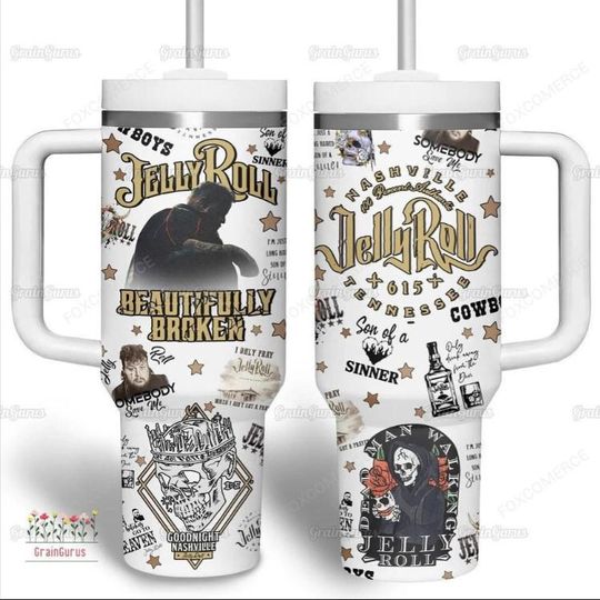 Jelly Roll Tumbler 40 oz, Jelly Roll Tour Tumbler Cup, Jelly Roll Steel Tumbler, Jelly Roll Stainless Tumbler