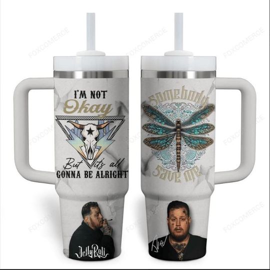 Jelly Roll 40oz Tumbler, I Am Not Okay Tumbler, Jelly Roll Insulated Tumbler, Jelly Roll Tour Coffee Tumbler, Western Country