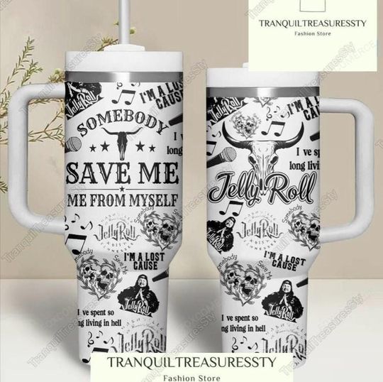 Jelly Roll Somebody Save Me From Myself Tumbler 40Oz, Jelly Roll Coffee Tumbler, Jelly Roll Tour, Jelly Roll Merch, Jelly Roll Concert
