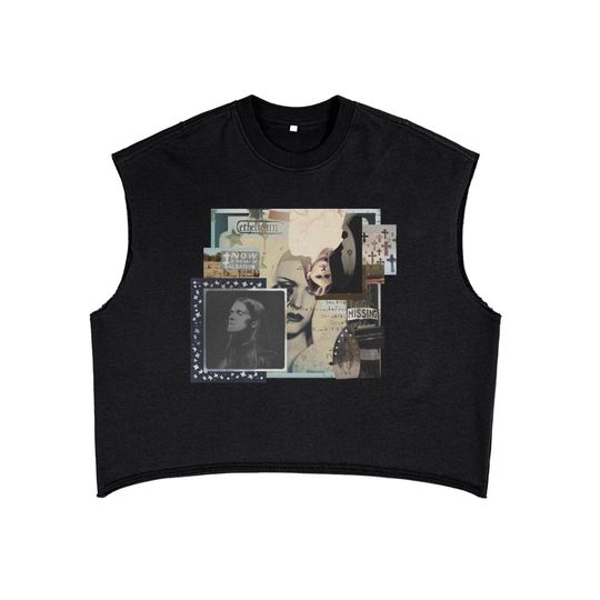 Ethel Cain Crop Top Tour Shirt | Gothic Sleeveless Tee | Washed Gray or Black | Vintage Alt Music Tank | Soft Cotton Blend | Unisex Fit