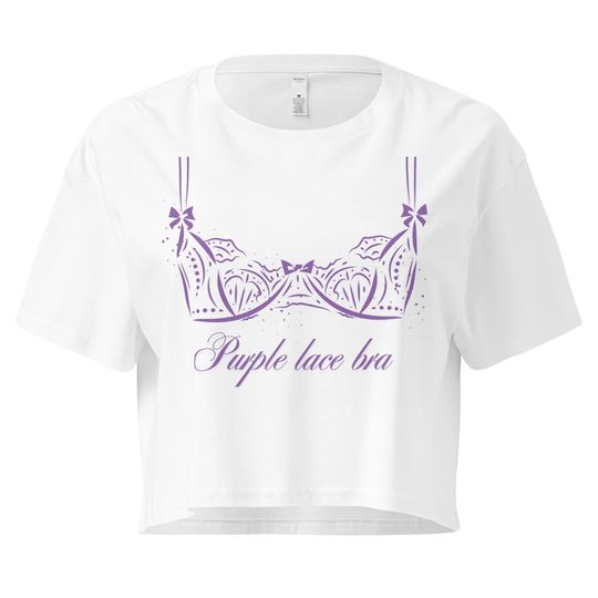 Purple Lace Bra Womens crop top, Pop Music, McRae, Concert T-shirt