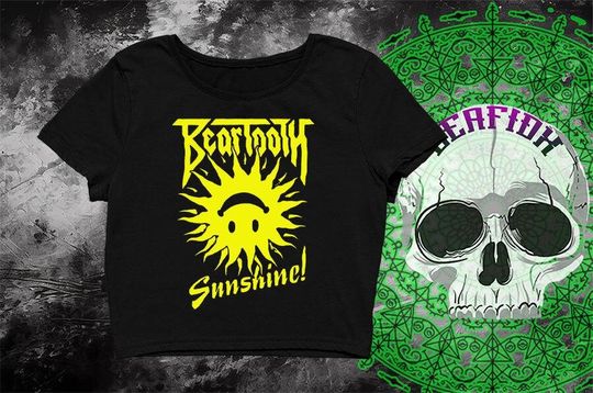 Vintage Beartooth Band Crop top, Retro Rock Tee, 90s Grunge Style, Concert Merch, Skull Graphic Tee, Metalcore Music, Funny Crop Tops