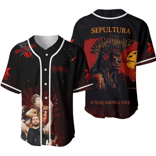 Sepultura 40 Years Farewell Tour 2025 baseball jersey