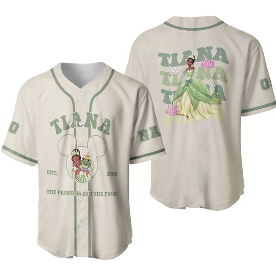 Custom Princess And The Frog Baseball Jersey, Disney Characters Football Jersey Shirt, Disney Girl Trip Athletic Jersey, Tiana Jersey