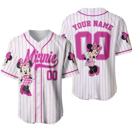 Discover Custom Disney Minnie Mouse Baseball Jersey, Mickey Minnie Mouse Jersey Shirt, Custom Disney  Kid Youth Adult Disney Jersey