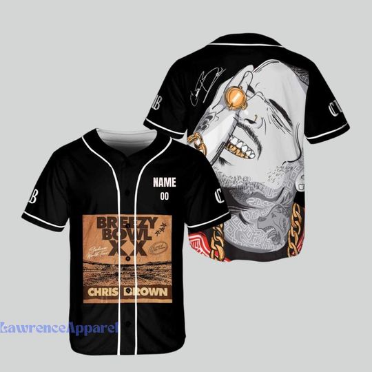 Chris Brown Tour Baseball Jersey, Custom Breezy Bowl Jersey, Breezy Bowl XX Tour Shirt, Chris Brown Merch Shirt, Breezy Bowl 2025 Shirt
