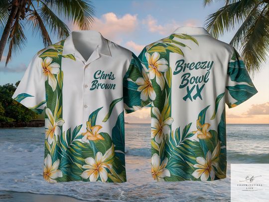 Chris Brown 2025 Personalized Shirt, Breezy Bowl XX Hawaiian Tour Tee, Custom Fan Merch With Your Name