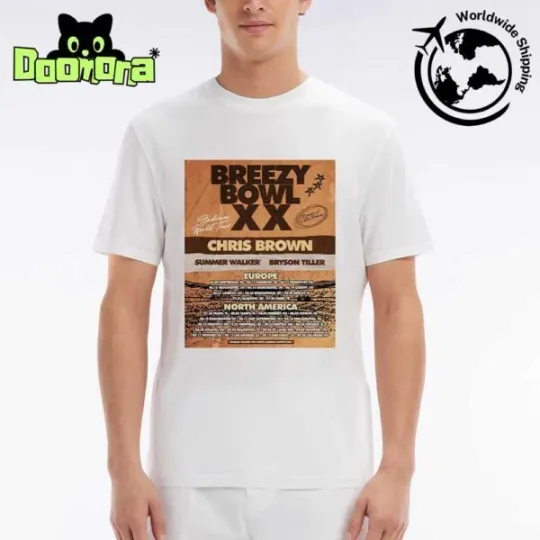 Chris Brown Breezy Bowl XX Tour Dates 2025 Fan Gifts Classic T-Shirt