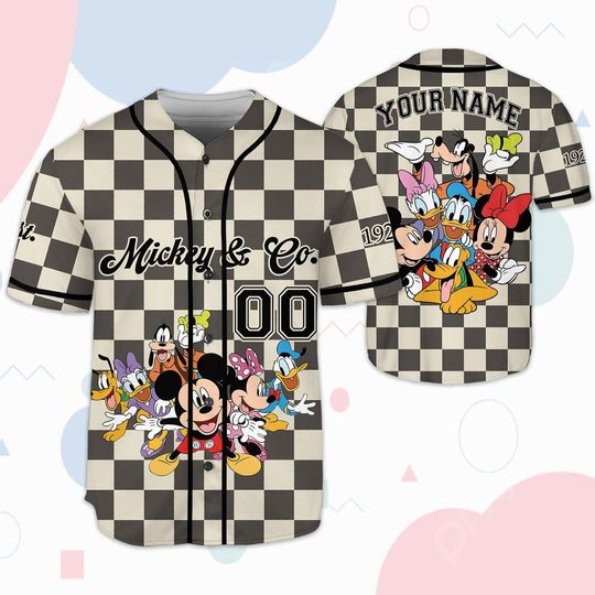 Discover Personalized Disney Vintage Mickey Mouse Jerseys, Custom Kid Youth Adult Baseball Jersey, Mickey And Friends Team Jerseys, Mickey & Co Shirt