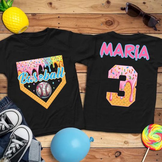 Personalized Baseball Drip Mama Shirt, custom baseball jersey, Team Mom T Shirt, ice cream drip tee, Mother's Day Gift