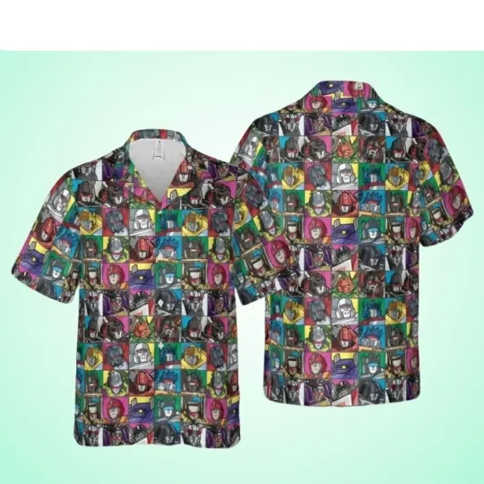 Transformers Hawaiian Button Down Shirt