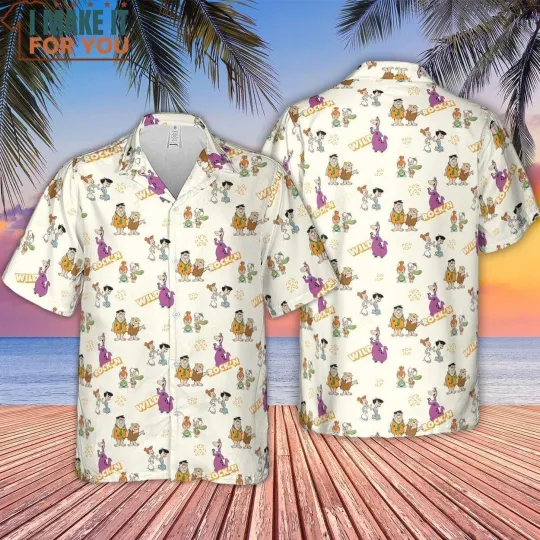 The Flintstones Hawaiian Button Down Shirt