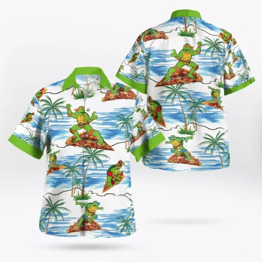 Ninja Turtles Hawaiian Button Down Shirt
