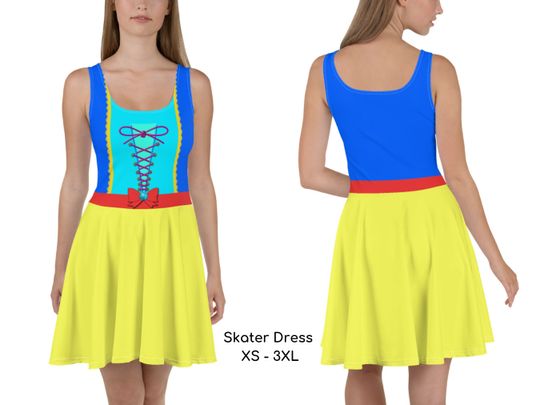 Snow White Skater Running Dress Running Costume Princess Adult Halloween Costume Cosplay Dress Half Marathon Halloween Dress