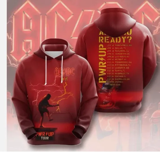 Discover Pwr Tour 2025 Shirt AC-DC Band 3D Hoodie