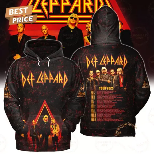 Def Leppard Tour 2025 3D Hoodie