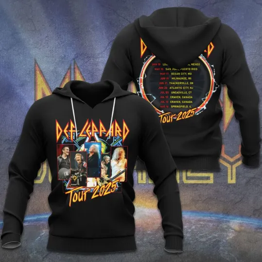 Def Leppard Tour 2025 3D Hoodie