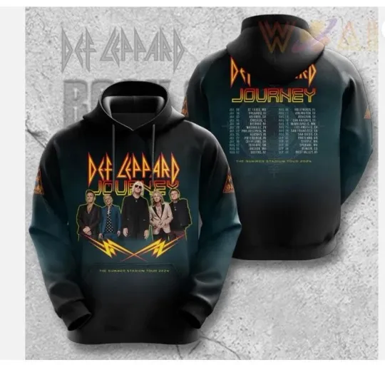 Def Leppard Black 3D Hoodie Tour Hoodie 3d