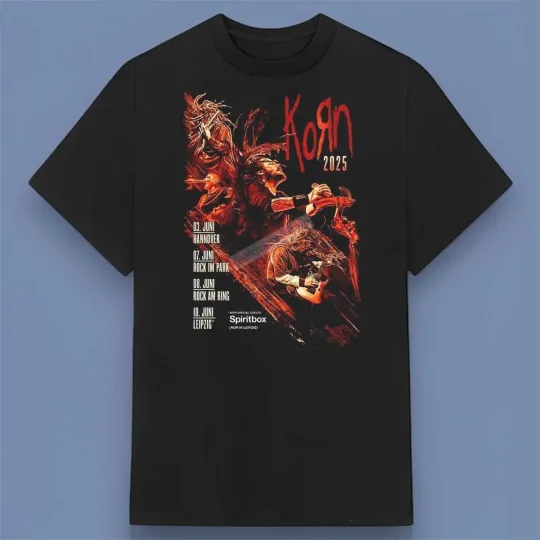 NEW!!! Korn Music Band Tour 2025 Shirt All Size S-4Xl