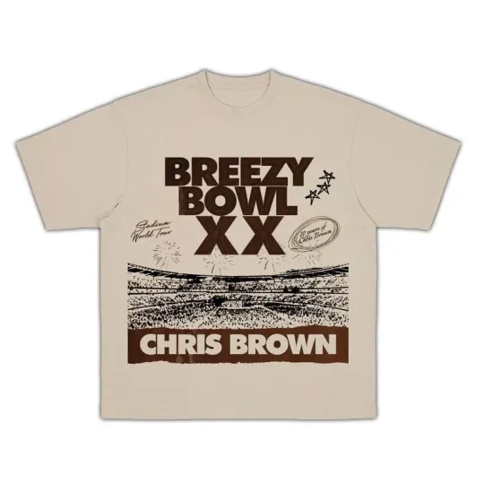 2025 Chris Brown Breezy Bowl XX Tour T-Shirt, Chris Brown Merch Album Fan Gift