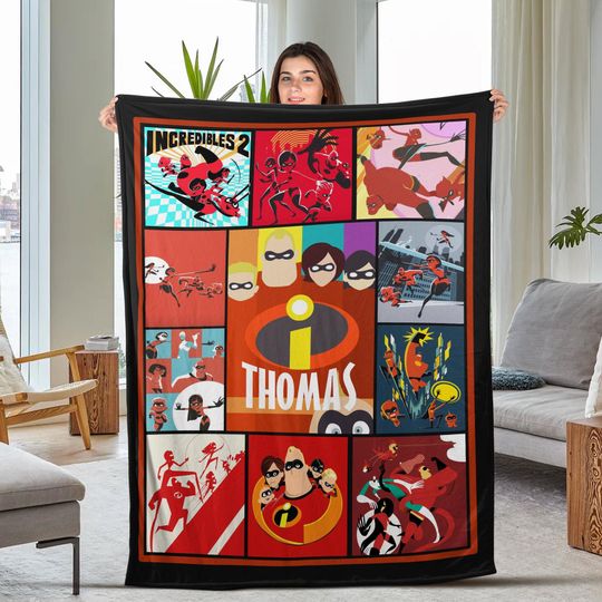 The Incredibles Throw Blanket, Incredibles Characters Blanket, Superhero Blanket, Birthday Gifts For Kids, Christmas Gifts