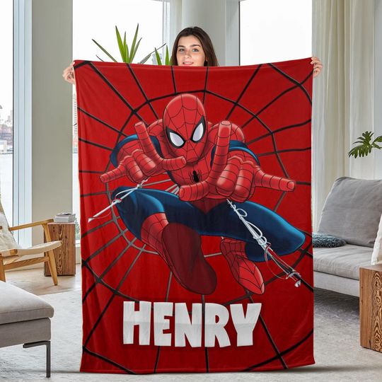 Personalized Family Spiderman Blanket Spiderman Blanket Spiderman Birthday Theme Party Spiderman Christmas Gift For Kids