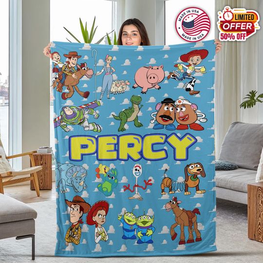 Personalized Name Blanket, Personalized Toy Story Blanket, Toy Story name blanket, personalized toy story name blanket