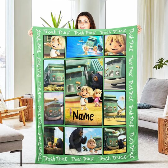 Trash Truck Throw Blanket Trash Truck Blanket Trash Truck Birthday Gifts Trash Truck Gift Blanket