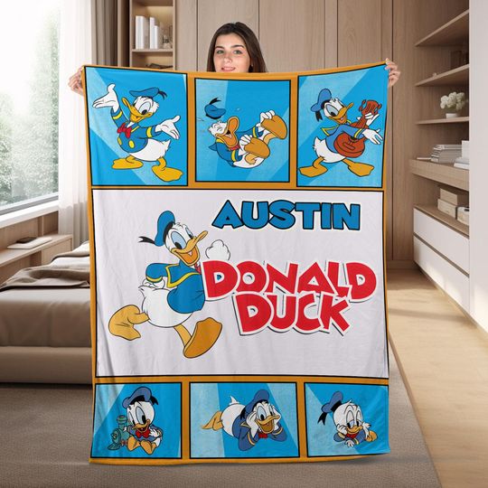 Personalized Family Donald Duck Blanket Donald Duck Blanket Family Donald Duck Christmas Blanket Donald Duck Xmas Gift For baby