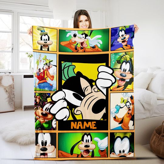 Disney Goofy Throw Blanket, Goofy Movies Blanket Max Goof Roxanne Blanket for Bed Couch Sofa, Christmas Gifts, Retro Goofy Movie
