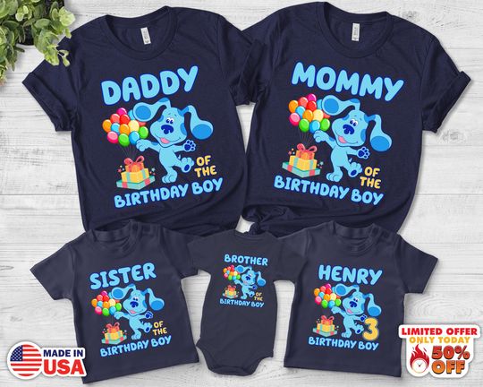 Blues Clues Birthday Shirt, Custom Blues Clues Shirt, Birthday Boy/Girl Shirt, Family Party Shirt, Family Matching Birthday Shirt