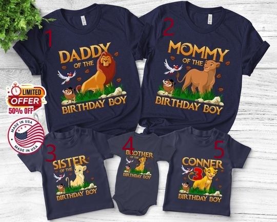 Lion King Family Birthday Shirt, Family matching shirt, Lion King party shirt, Personalized birthday shirt, Simba Birthday Tee