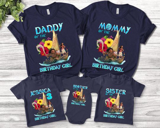 Moana Birthday Tee, Moana Maui Family Birthday Tee,Matching Shirts, Moana Mommy Birthday Party Shirt , Moana Daddy Birthday Shirt