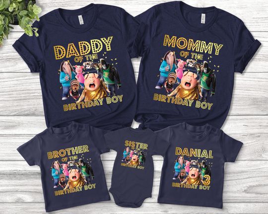 Personalized Sing Birthday Shirt, Birthday Boy/Girl Shirt, Sing Pig Birthday Shirt, Sing Movie Shirt, Sing Pig Birthday Shirt