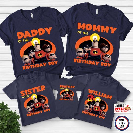 Custom Incredibles Birthday Shirt, Matching Family Incredibles Shirts, Pixar Incredibles Shirt, Personalized Family Tees
