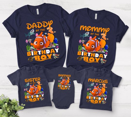 Finding nemo birthday shirt, 1st birthday shirt, finding nemo family matching shirts, Disney Movie shirt, Family Matching Shirt