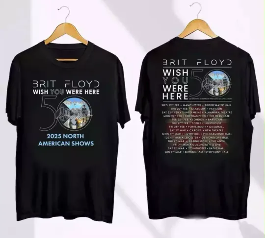 BRIT FLOYD 2025 Wish You Were Here 50th Anniversary World Tour Shirt