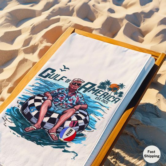 Trump Towel, Gulf of America Beach Towel, Funny Trump Gift, MAGA Summer Towel, Trump Bachelorette Party Favor