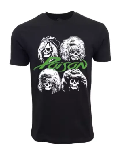 Poison Band Music Four Faces Tour 2025 T Shirt Full Size S-5XL