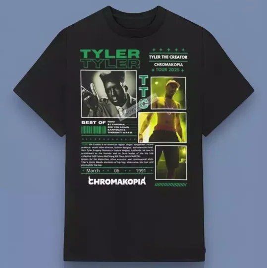 Tyler the Creator Chromakopia Tour 2025 Music T-Shirt Great Gift Full Size S-4XL