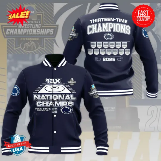 Penn State Nittany Lion Wrestling Baseball Jacket