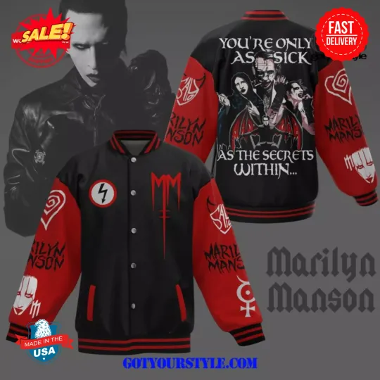 Marilyn Manson The Secrets Baseball Jacket