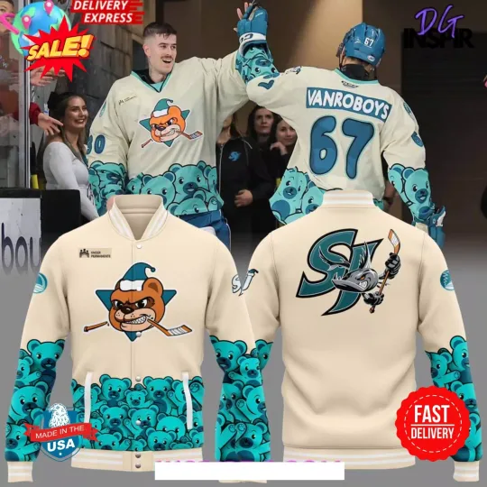 San Jose Barracuda Teddy Bear Special Baseball Jacket